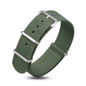 Wholesale Hot Sell Ribbed Watch Band Army Color in 20mm 22mm with NATO Band Brushed Hardware for OMEGA Watches