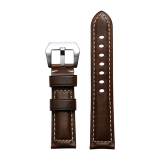 Outlet Dark Brown Italian Oil Wax Vintage Leather Handmade Leather Watch Strap in 22mm 24mm OEM Watch Band Genuine Leather From CONKLY Factory