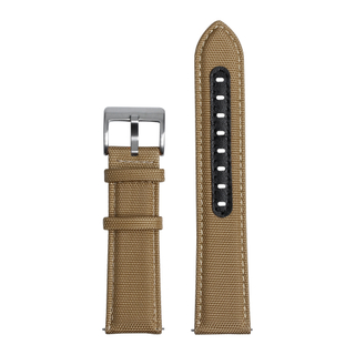 Sand Color Sailcloth Watch Straps with Brushed Heavy Buckle with Leather Pad in 18mm-20mm-22mm for Watches Brand