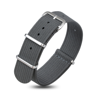 Custom New Ribbed Nylon Watch Strap Gray Color in 20mm 22mm with NATO Band Brushed Hardware for SEIKO