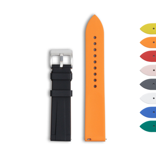 CONKLY Premium Black Orange Silicone Watch Bands Factory Watch Straps Manufacturer for Each Brand Watches in Many Size