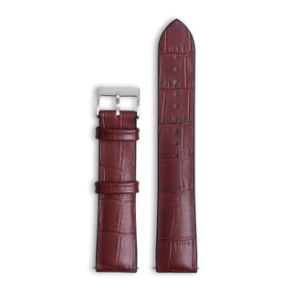 OEM 2 Piece of Alligator Pattern Leather+Rubber Hybrid Watch straps wine Color in 20mm 22mm for SEIKO OMEGA Watches Brands