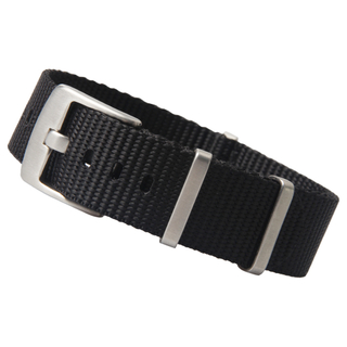Hot Sell 5 Rings Black Nylon Safe Belt ZULU Watch Straps with Square Keeper