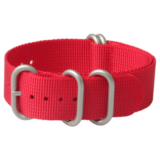 Red ZULU Watch Bands with Brushed Buckle without Dye Fee for Men