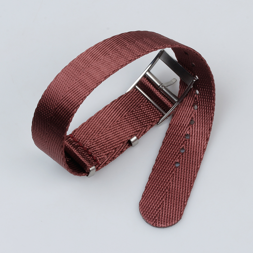 CONKLY Hot Sell Herringbone Nylon Watch Band Wine Red Color in 20mm with NATO Band Brushed Hardware for OMEGA SEIKO Watches