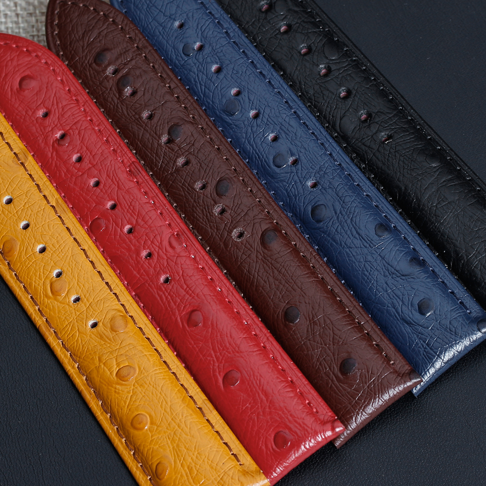 High Quality Ostrich Leather Texture Watch Straps with Pin Buckle in 18mm 20mm for Many Watches Brand From China