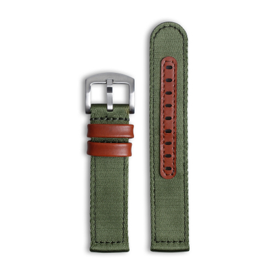 CONKLY Hybrid Watch Strap Nylon And Leather Watch Bands with Brushed Heavy Buckle in 18mm 20mm 22mm for OMAGE And Seiko