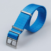 Custom High Quality Herringbone Nylon Watch Band Blue Color in 20mm with NATO Strap Brushed Hardware for Tudor Rolex Watches