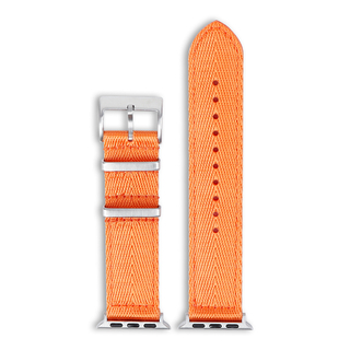 OEM Orange Apple Watch Strap with Herringbone Seatbelt Nylon Watch Band in 20mm 22mm 24mm for S8/S7/S6/S5