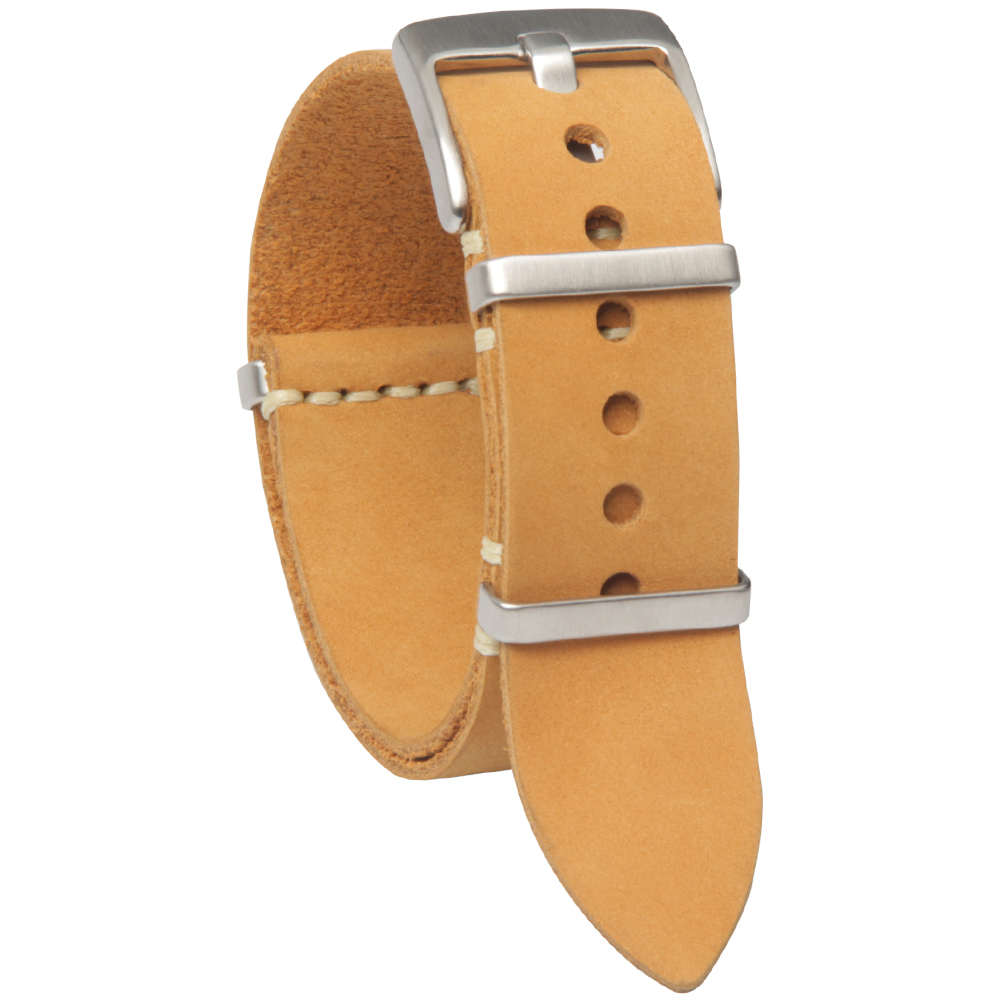 Handmade Light Brown Matte Leather Watch Straps with Heavy Buckle From CONKLY