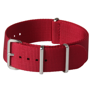 Wholesale Red Nylon Nato Watch Bands in 18mm 20mm And 22mm with Polished Hardware From CONKLY