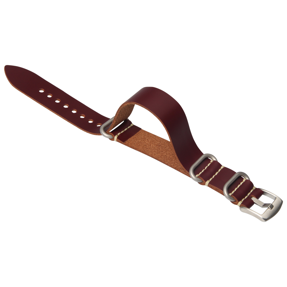 Hot Sell Dark Brown Vintage Oil Wax Leather Watch Straps with Brushed Buckle From CONKLY