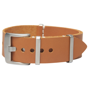 High Quality Light Brown Leather Watch Straps with Brushed Buckle From CONKLY