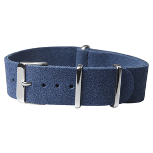 New 20mm Navy Suede Genuine Leather Nato Watch Straps From CONKLY