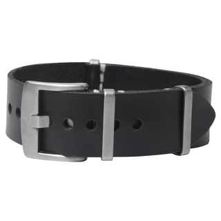 Custom Black Leather Watch Bands with Brushed Buckle in 22mm From CONKLY Factory