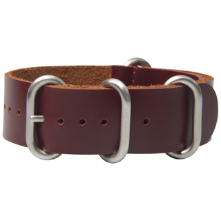 Wholesale Dark Brown Oil Genuine Leather ZULU Watch Straps with 304L SS Brushed Hardware From CONKLY Factory