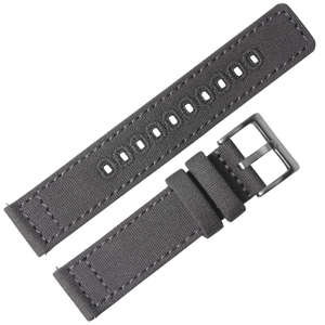 Grey 2 Piece of Canvas Watch Strap with Brushed Heavy Buckle in 22mm And 20mm From CONKLY