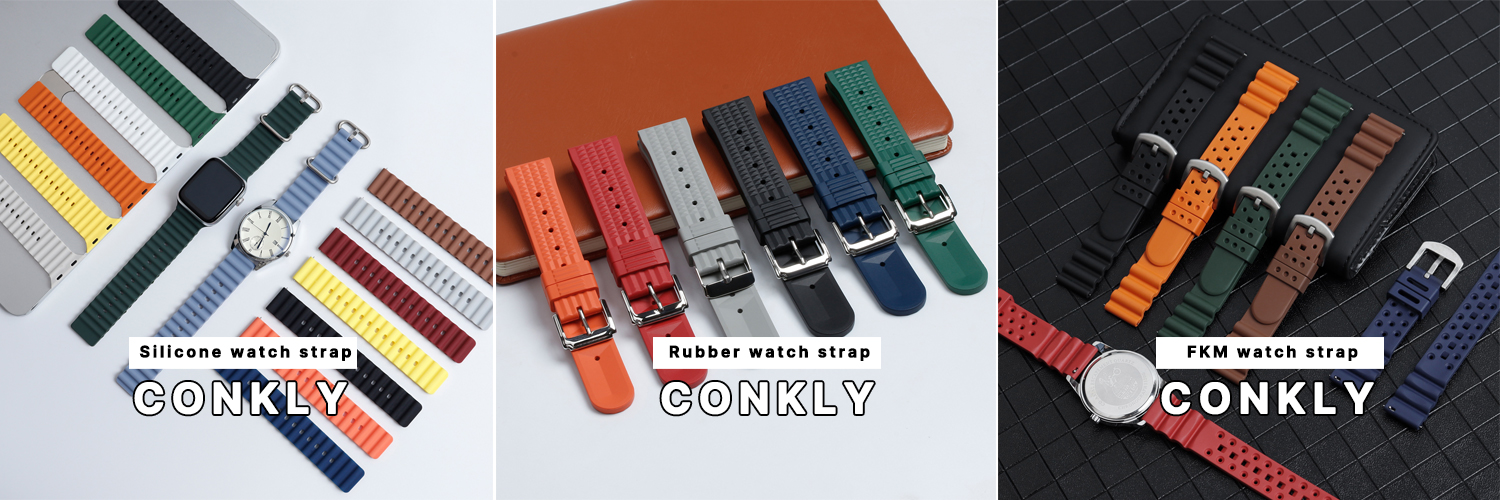 Silicone rubber FKM watch band