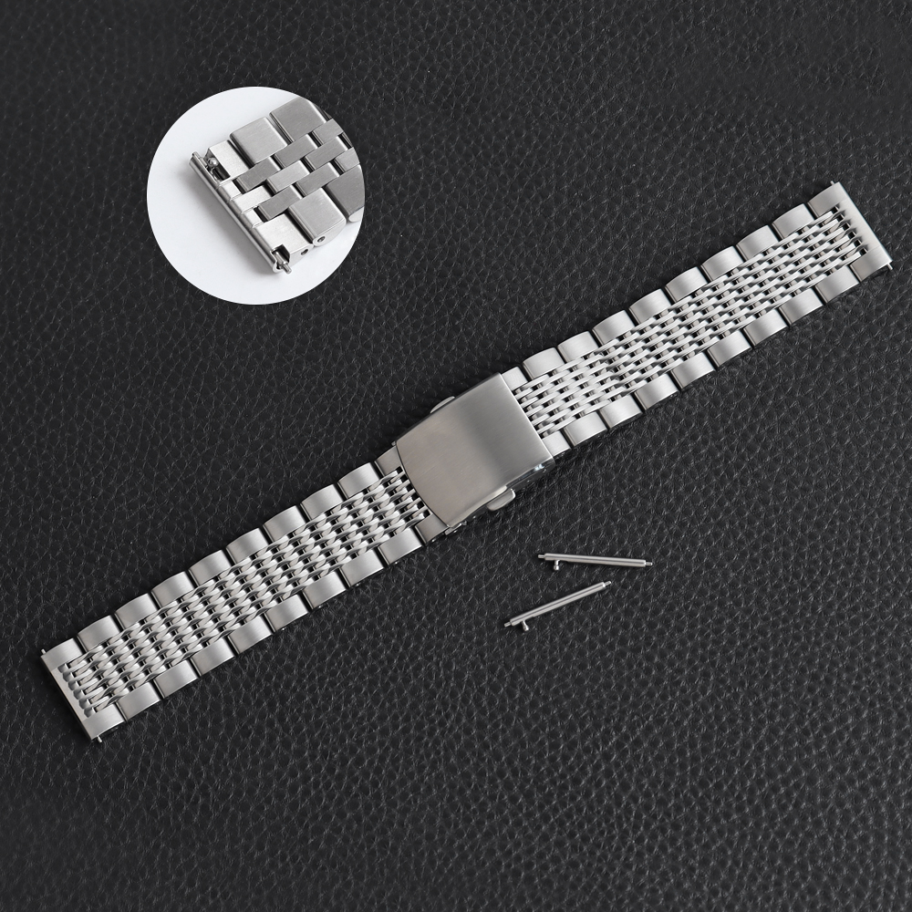 OEM 5-Link Stainless Steel Watch Strap with Dual Quick Release Pins, 18-24mm