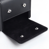 Wholesale OEM Black Leather Single Watch Travel Case with Dual Snap Fasteners