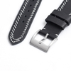 Minimalist Artisan Leather Watch Strap with Hand-Stitched Edging | Vintage Black Genuine Leather Band for Men & Women