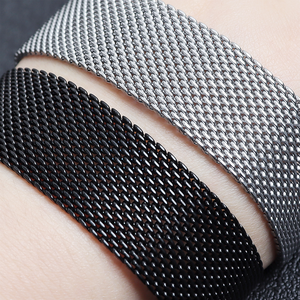 Wholesale 304L Stainless Steel Milanese Mesh Strap for Apple Watch - Premium Metal Loop with Deployment Clasp - B2B Bulk Supply