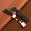 CONKLY Breathable Crazy Horse Leather Magnetic Foldover Clasp Apple Watch Strap Custom OEM
