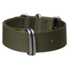 Olive 5 Rings Nylon Zulu Watch Band in 20mm 22mm with Brushed Hardware