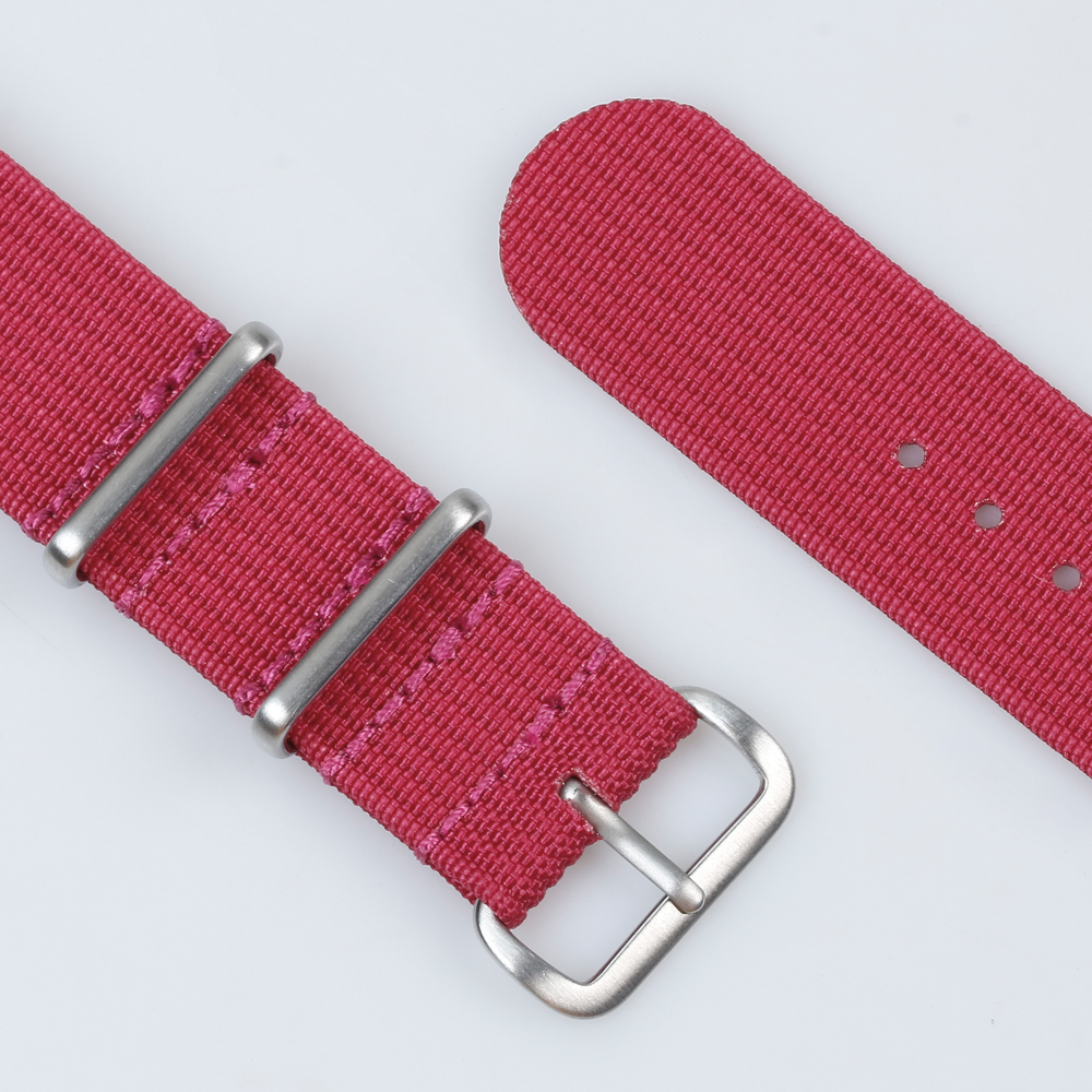 Custom Hot Sell Ribbed Watch Band Red Color in 20mm 22mm with NATO Band Hardware for DW Watches