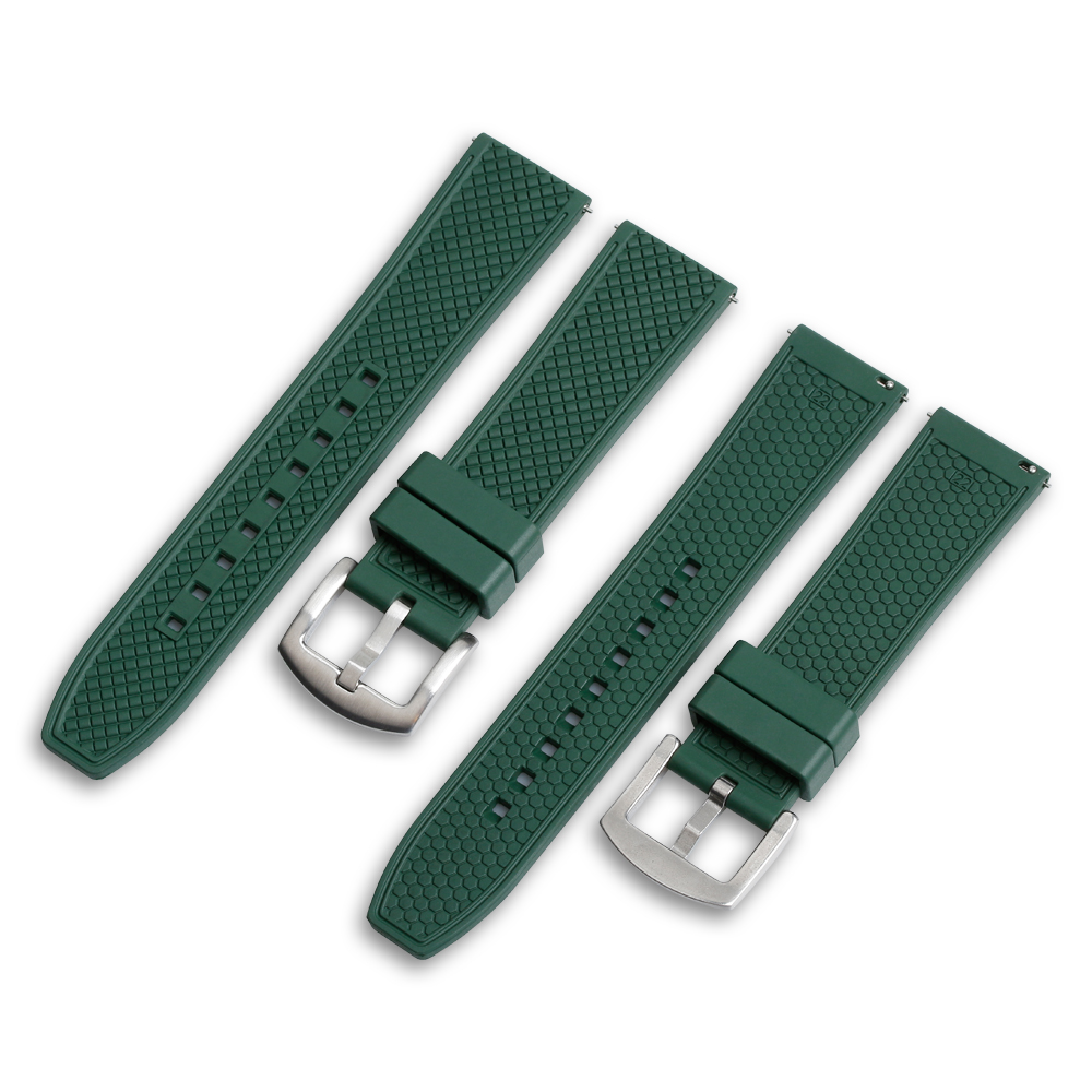OEM Premium Green FKM Fluorine Rubber Watch Band Embossed 3D Watch Strap for OMEGA Watches From CONKLY Watch Straps Factory