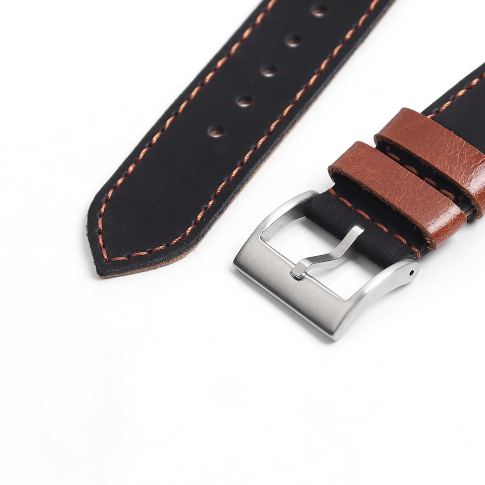 Premium Two-Tone Genuine Leather Strap Compatible with Apple Watch - Wholesale Custom B2B Edition