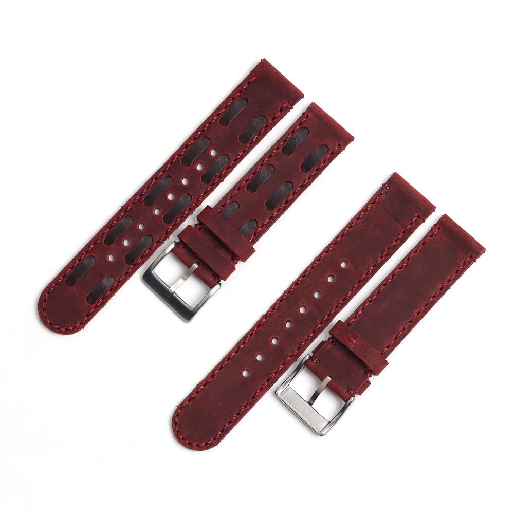OEM Vintage Racing Leather Watch Strap | Breathable Rally Style Crazy Horse Leather Band Wholesale