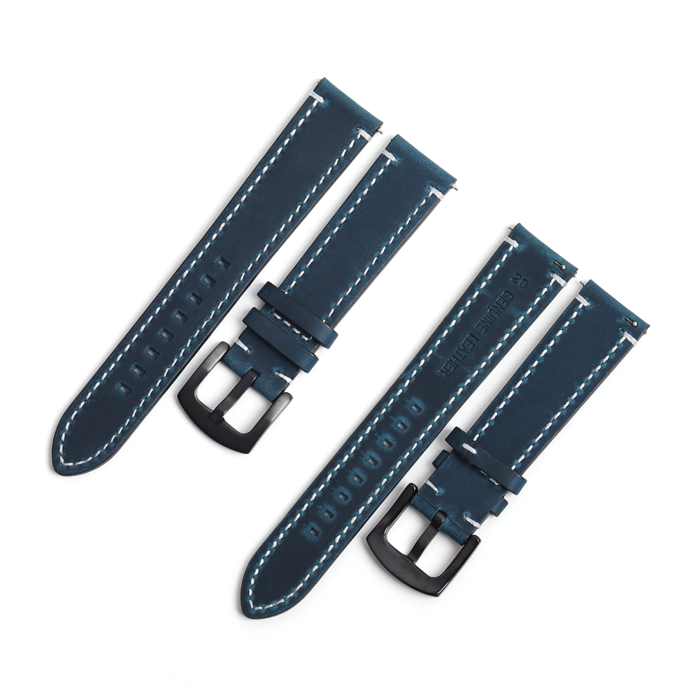 Custom Two-Tone Hand-Stitched Leather Watch Strap | Rugged Double-Layered Artisan Watch Band Wholesale