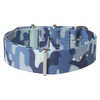Hot Sell 20mm And 22mm Blue Camouflage NATO Watch Straps with High Quality 304L SS Hardware Camo Nato Watch Bands
