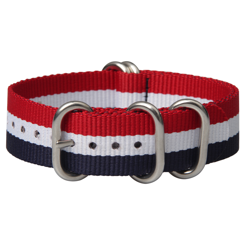 Navy White And Red DW Color ZULU Nylon Watch Band Factory From CONKLY ...