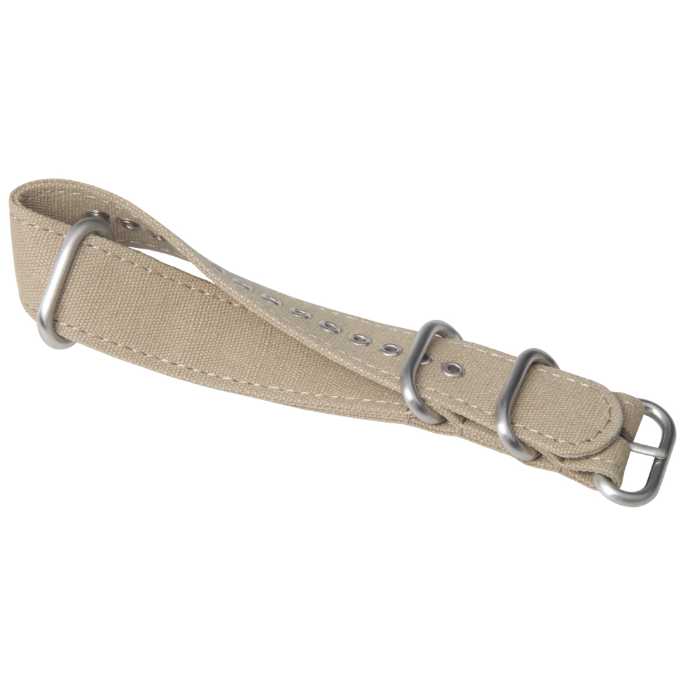 Wholesale Beige Canvas Zulu Watch Straps with Grommets Hole