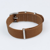 Custom High Quality Ribbed Nylon Watch Band Brown Color in 20mm 22mm with NATO Band Brushed Hardware for Breitling Watches