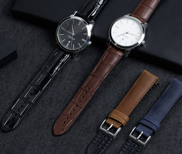 Luxury hybrid watch bands combining genuine leather and silicone rubber, waterproof high-performance mixed material straps for premium timepieces, CONKLY OEM service.