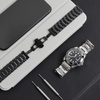 OEM Wholesale Universal 3-Link Flat End Metal Watch Strap with Push-Button Butterfly Clasp