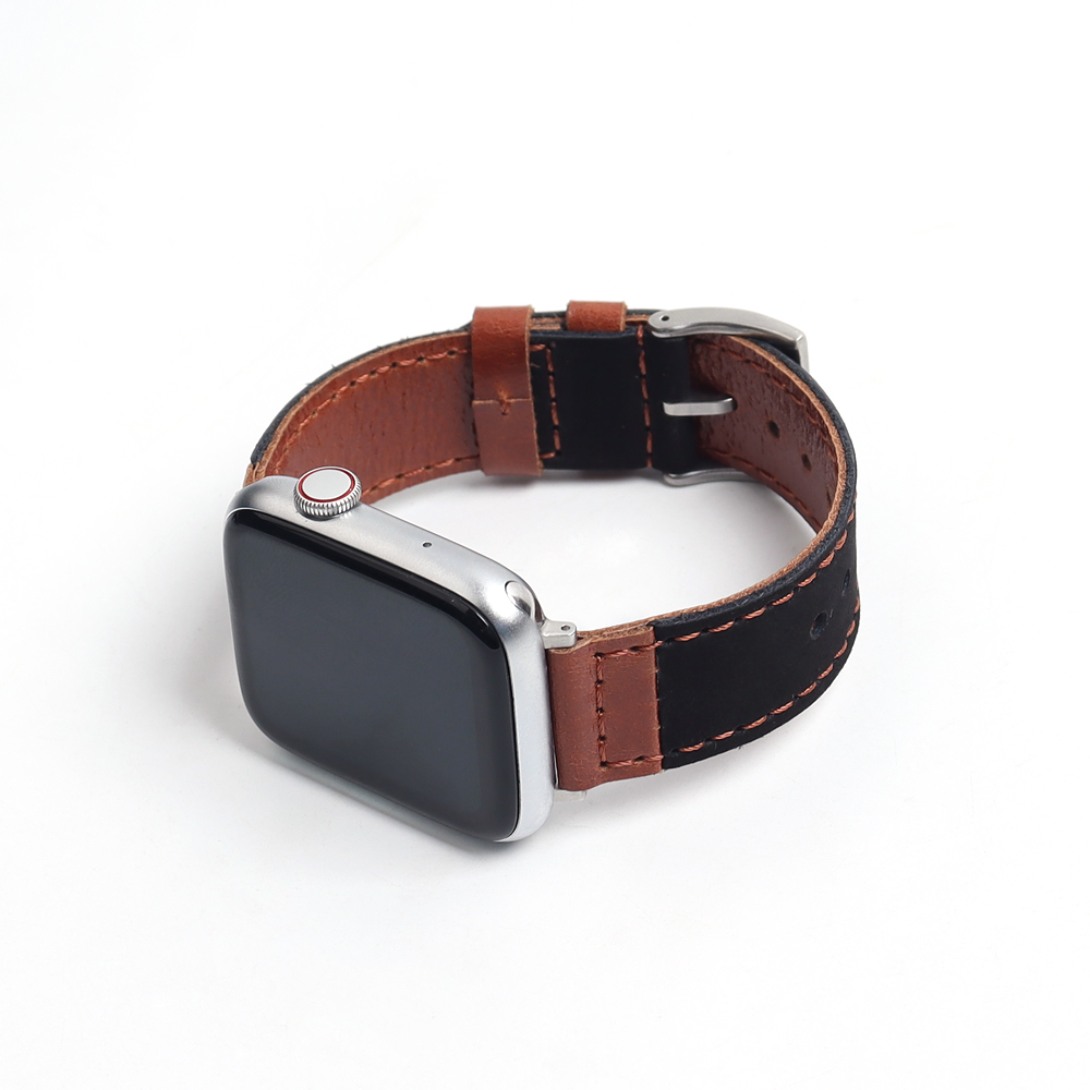 Premium Two-Tone Genuine Leather Strap Compatible with Apple Watch - Wholesale Custom B2B Edition