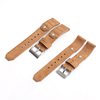Custom Vintage Pilot Leather Watch Strap with Rivets | Genuine Crazy Horse Leather Aviator Band for Men