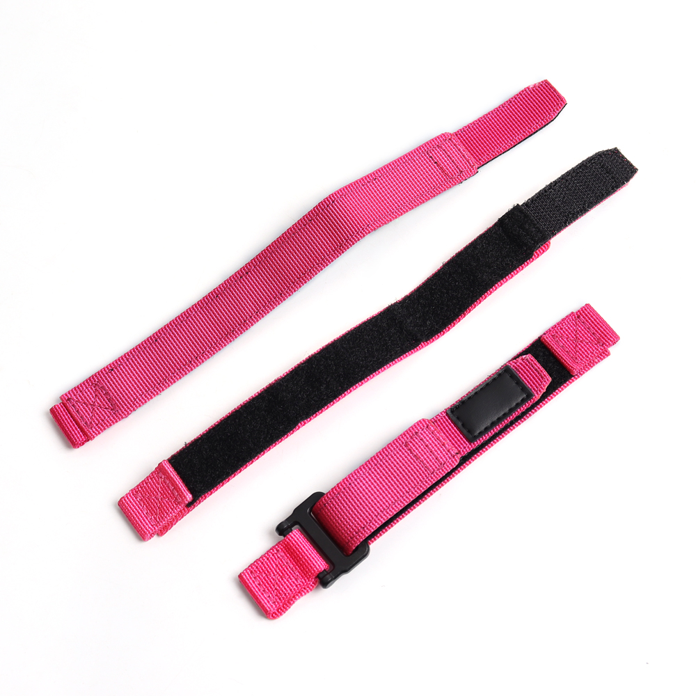 Pink Universal Nylon Leather Tactical Watch Band with Hook And Loop Fastener