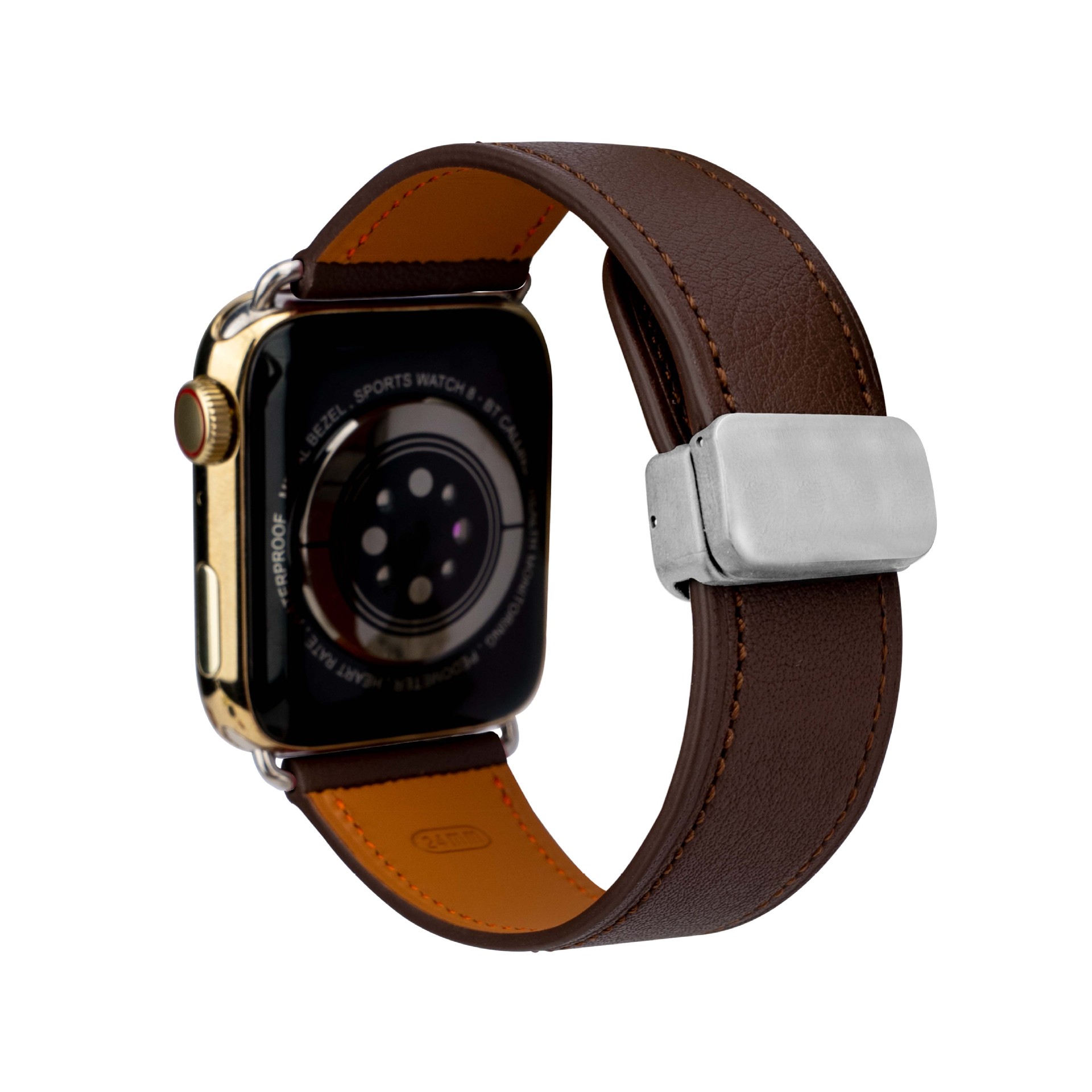 CONKLY Pebbled Leather Magnetic Foldover Clasp Apple Watch Strap Custom Hardware OEM Manufacturer