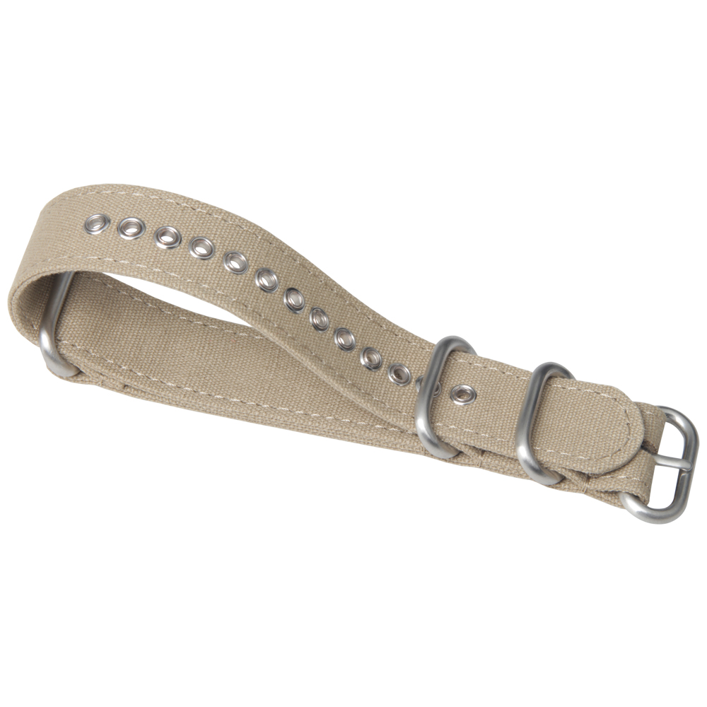 Wholesale Beige Canvas Zulu Watch Straps with Grommets Hole