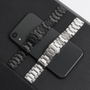 OEM Wholesale Universal 3-Link Flat End Metal Watch Strap with Push-Button Butterfly Clasp