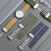Snap Black Canvas Watch Bands with New Stitching in 22mm For Watch Company