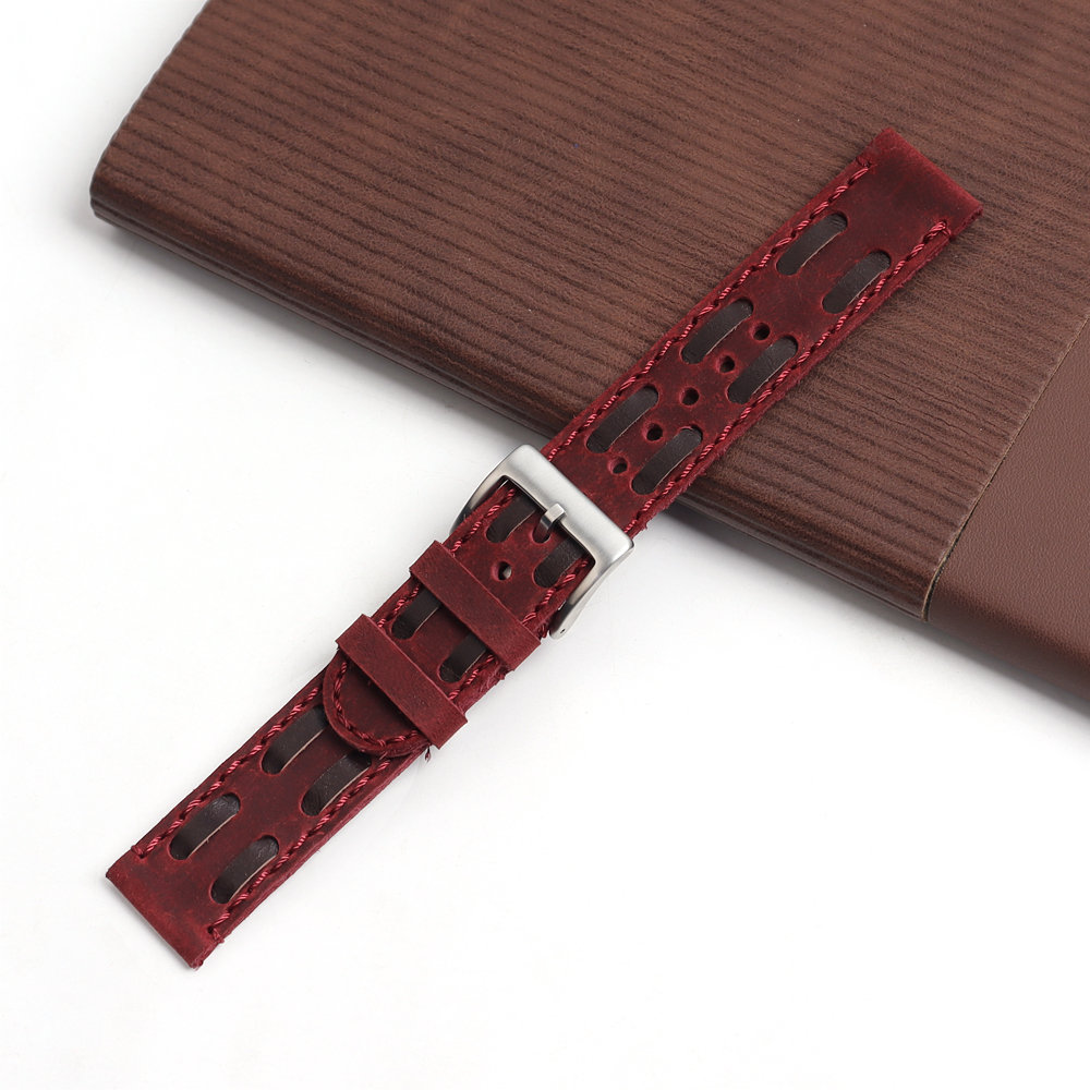 OEM Vintage Racing Leather Watch Strap | Breathable Rally Style Crazy Horse Leather Band Wholesale