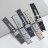 CONKLY Vintage Canvas Apple Watch Band 20mm 22mm 24mm Leather Hole Accent Custom Color Hardware OEM