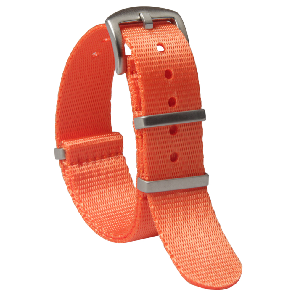 Omg Orrange Seat Belt Nato Watch Bands with Brushed Hardware Square ...