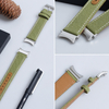 Custom Samsung Galaxy Watch 4 Bands Canvas And Leather Hybrid Watch Strap in 20mm 22mm